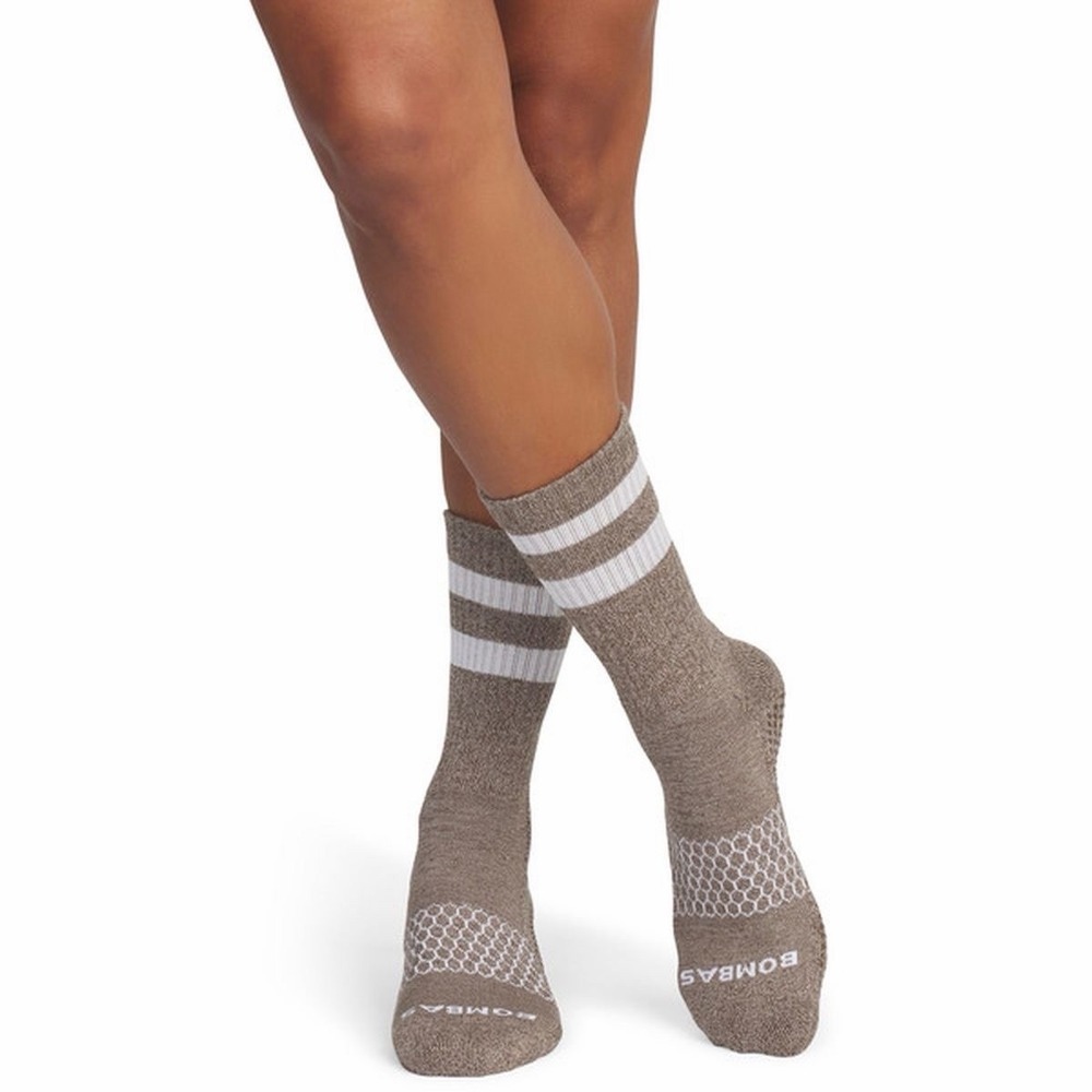 Bombas Half Calf Gripper Socks Cushion Dance Size Small Women's 4-7.5 NWT Brown